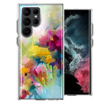 For Samsung Galaxy S22 Ultra  Watercolor Flowers Abstract Spring Colorful Floral Painting Phone Case Cover