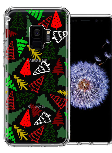 Samsung Galaxy S9 Christmas Trees Holiday Festive Winter By BillyElleCo Double Layer Phone Case Cover