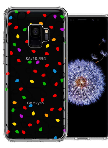 Samsung Galaxy S9 Colorful Nostalgic Vintage Christmas Holiday Winter String Lights Design Double Layer Phone Case Cover