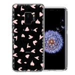 Samsung Galaxy S9 Cute Pink Leopard Print Hearts Valentines Day Love Double Layer Phone Case Cover