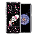 Samsung Galaxy S9 Pink Dead Valentine Skull Frap Hearts If I had Feelings They'd Be For You Love Double Layer Phone Case Cover