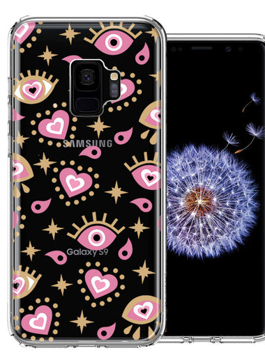 Samsung Galaxy S9 Pink Evil Eye Lucky Love Law Of Attraction Design Double Layer Phone Case Cover