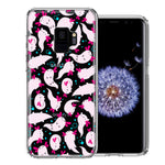 Samsung Galaxy S9 Pink Happy Swimming Axolotls Polka Dots Double Layer Phone Case Cover
