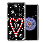Samsung Galaxy S9 Winter Joy Snow Peppermint Candy Cane Heart Festive Christmas Double Layer Phone Case Cover