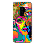 Samsung Galaxy S9 Plus Neon Rainbow Psychedelic Hippie One Eye Pop Art Hybrid Protective Phone Case Cover