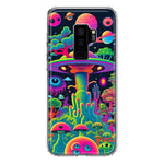 Samsung Galaxy S9 Plus Neon Rainbow Psychedelic UFO Alien Planet Hybrid Protective Phone Case Cover