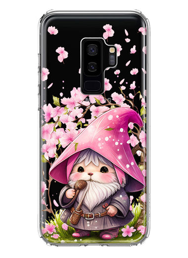 Samsung Galaxy S9 Plus Cute Pink Cherry Blossom Gnome Spring Floral Flowers Double Layer Phone Case Cover
