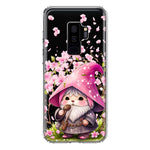 Samsung Galaxy S9 Plus Cute Pink Cherry Blossom Gnome Spring Floral Flowers Double Layer Phone Case Cover