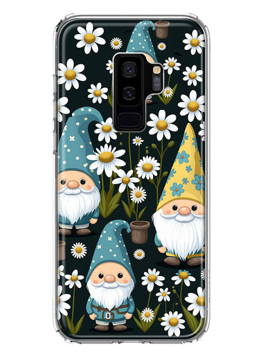 Samsung Galaxy S9 Plus Cute White Daisies Gnomes Flowers Floral Double Layer Phone Case Cover