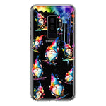 Samsung Galaxy S9 Plus Neon Water Painting Colorful Splash Gnomes Hybrid Protective Phone Case Cover