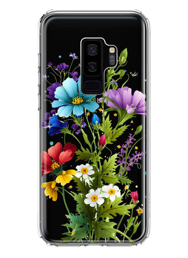 Samsung Galaxy S9 Plus Purple Yellow Red Spring Flowers Floral Hybrid Protective Phone Case Cover
