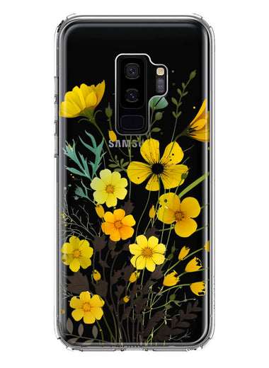 Samsung Galaxy S9 Plus Yellow Summer Flowers Floral Hybrid Protective Phone Case Cover