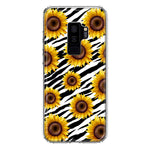 Samsung Galaxy S9 Plus White Zebra Sunflowers Polkadots Double Layer Phone Case Cover