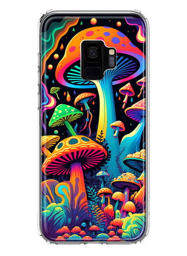 Samsung Galaxy S9 Neon Rainbow Psychedelic Indie Hippie Mushrooms Hybrid Protective Phone Case Cover