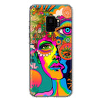 Samsung Galaxy S9 Neon Rainbow Psychedelic Hippie One Eye Pop Art Hybrid Protective Phone Case Cover