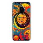 Samsung Galaxy S9 Neon Rainbow Psychedelic Indie Hippie Sun Moon Hybrid Protective Phone Case Cover
