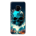 Samsung Galaxy S9 Blue Apocalypse Cyberpunk Skull Feather Double Layer Phone Case Cover