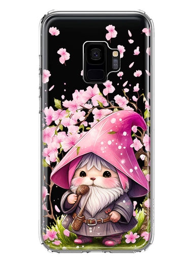 Samsung Galaxy S9 Cute Pink Cherry Blossom Gnome Spring Floral Flowers Double Layer Phone Case Cover