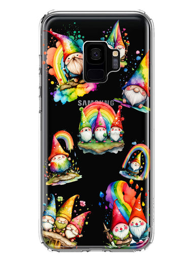 Samsung Galaxy S9 Colorful Neon Glow Rainbow Gnomes Painting Hybrid Protective Phone Case Cover