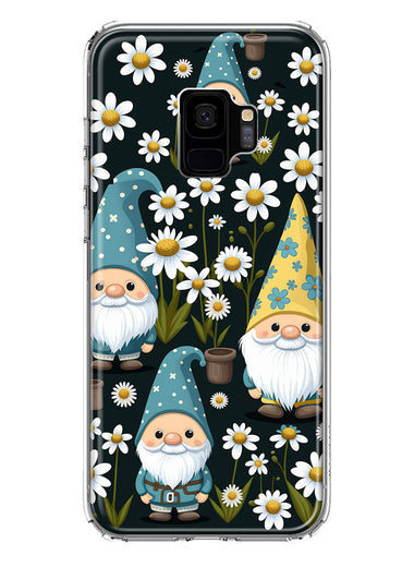 Samsung Galaxy S9 Cute White Daisies Gnomes Flowers Floral Double Layer Phone Case Cover