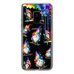 Samsung Galaxy S9 Neon Water Painting Colorful Splash Gnomes Hybrid Protective Phone Case Cover