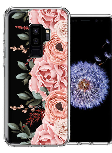 For Samsung Galaxy S9 Plus Blush Pink Peach Spring Flowers Peony Rose Phone Case Cover