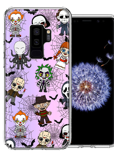 Samsung Galaxy S9 Plus Classic Haunted Horror Halloween Nightmare Characters Spider Webs Design Double Layer Phone Case Cover