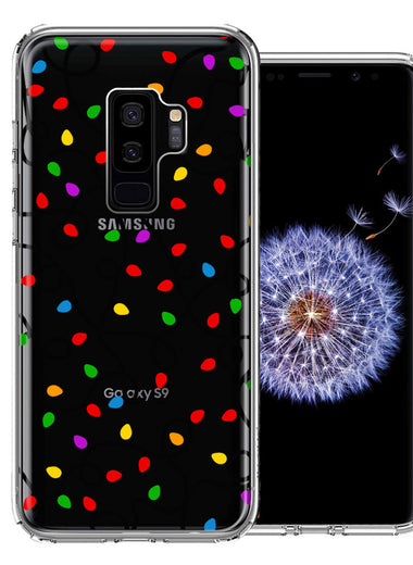 Samsung Galaxy S9 Plus Colorful Nostalgic Vintage Christmas Holiday Winter String Lights Design Double Layer Phone Case Cover