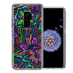 Samsung Galaxy S9 Plus Colorful Summer Flowers Doodle Art Design Double Layer Phone Case Cover