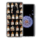 Samsung Galaxy S9 Plus Cute Morning Coffee Lovers Gnomes Characters Drip Iced Latte Americano Espresso Brown Double Layer Phone Case Cover