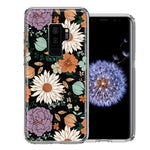 Samsung Galaxy S9 Plus Feminine Classy Flowers Fall Toned Floral Wallpaper Style Double Layer Phone Case Cover