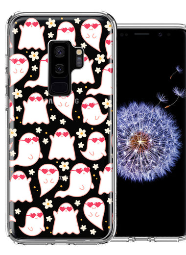 Samsung Galaxy S9 Plus Floating Heart Glasses Love Ghosts Vaneltines Day Cutie Daisy Double Layer Phone Case Cover