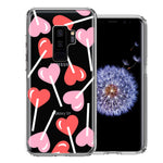 Samsung Galaxy S9 Plus Heart Suckers Lollipop Valentines Day Candy Lovers Double Layer Phone Case Cover