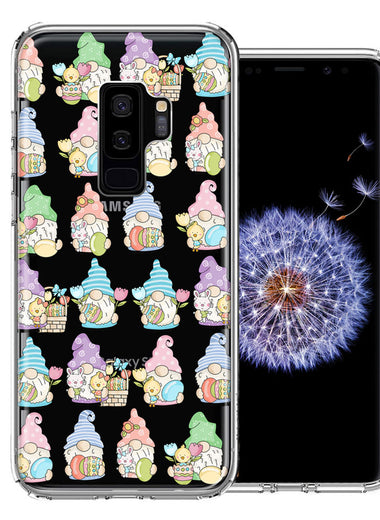 Samsung Galaxy S9 Plus Pastel Easter Cute Gnomes Spring Flowers Eggs Holiday Seasonal Double Layer Phone Case Cover