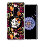 Samsung Galaxy S9 Plus Romance Is Dead Valentines Day Halloween Skull Floral Autumn Flowers Double Layer Phone Case Cover