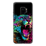 Samsung Galaxy S9 Neon Rainbow Glow Colorful Leopard Hybrid Protective Phone Case Cover