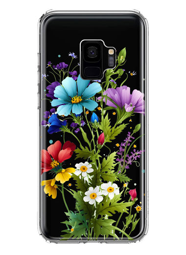 Samsung Galaxy S9 Purple Yellow Red Spring Flowers Floral Hybrid Protective Phone Case Cover