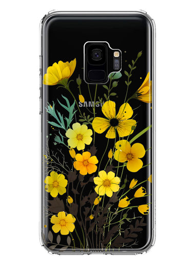 Samsung Galaxy S9 Yellow Summer Flowers Floral Hybrid Protective Phone Case Cover