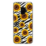 Samsung Galaxy S9 White Zebra Sunflowers Polkadots Double Layer Phone Case Cover