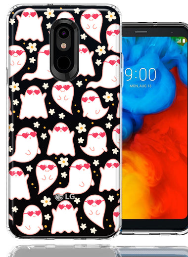 LG Stylo 4 Floating Heart Glasses Love Ghosts Vaneltines Day Cutie Daisy Double Layer Phone Case Cover
