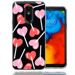 LG Stylo 4 Heart Suckers Lollipop Valentines Day Candy Lovers Double Layer Phone Case Cover