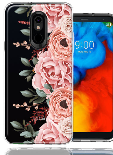 For LG K40 Blush Pink Peach Spring Flowers Peony Rose Phone Case Cover