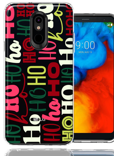 LG Stylo 5 Christmas Santa Ho Ho Ho textagraphy Festive Holiday Double Layer Phone Case Cover
