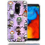 LG Aristo 2/3/K8 Classic Haunted Horror Halloween Nightmare Characters Spider Webs Design Double Layer Phone Case Cover