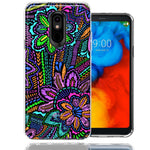 LG Stylo 5 Colorful Summer Flowers Doodle Art Design Double Layer Phone Case Cover