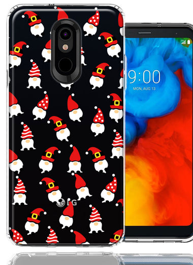 LG Stylo 5 Cute Red Christmas Holiday Santa Gnomes Design Double Layer Phone Case Cover