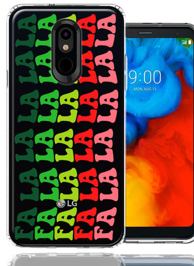 LG Stylo 4 Deck The Halls Christmas Carol Falala Festive Lyric Vintage 70s Letters Double Layer Phone Case Cover