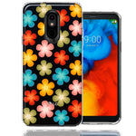LG Stylo 5 Groovy Gradient Retro Color Flowers Double Layer Phone Case Cover