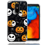 LG Aristo 2/3/K8 Halloween Jack-O-Lantern Pumpkin Skull Spooky Design Double Layer Phone Case Cover