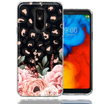For LG Aristo 2/3/K8 Classy Blush Peach Peony Rose Flowers Leopard Phone Case Cover